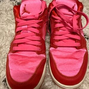 Vibrant Red and Pink Air Jordans.